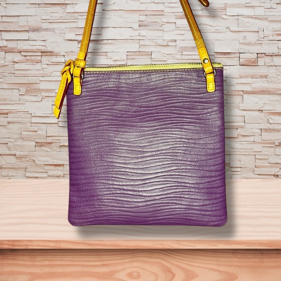 Dooney & Bourke Purple and Yellow Crossbody Bag - Picture 2 of 4